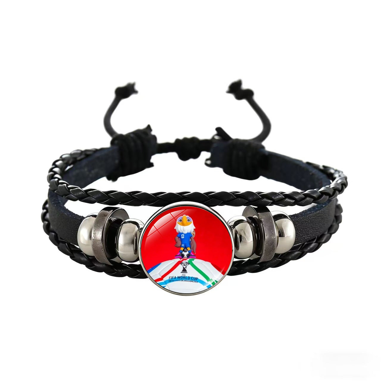 Unisex Cartoon Geometric Leather Bracelet Adjustable Wristband