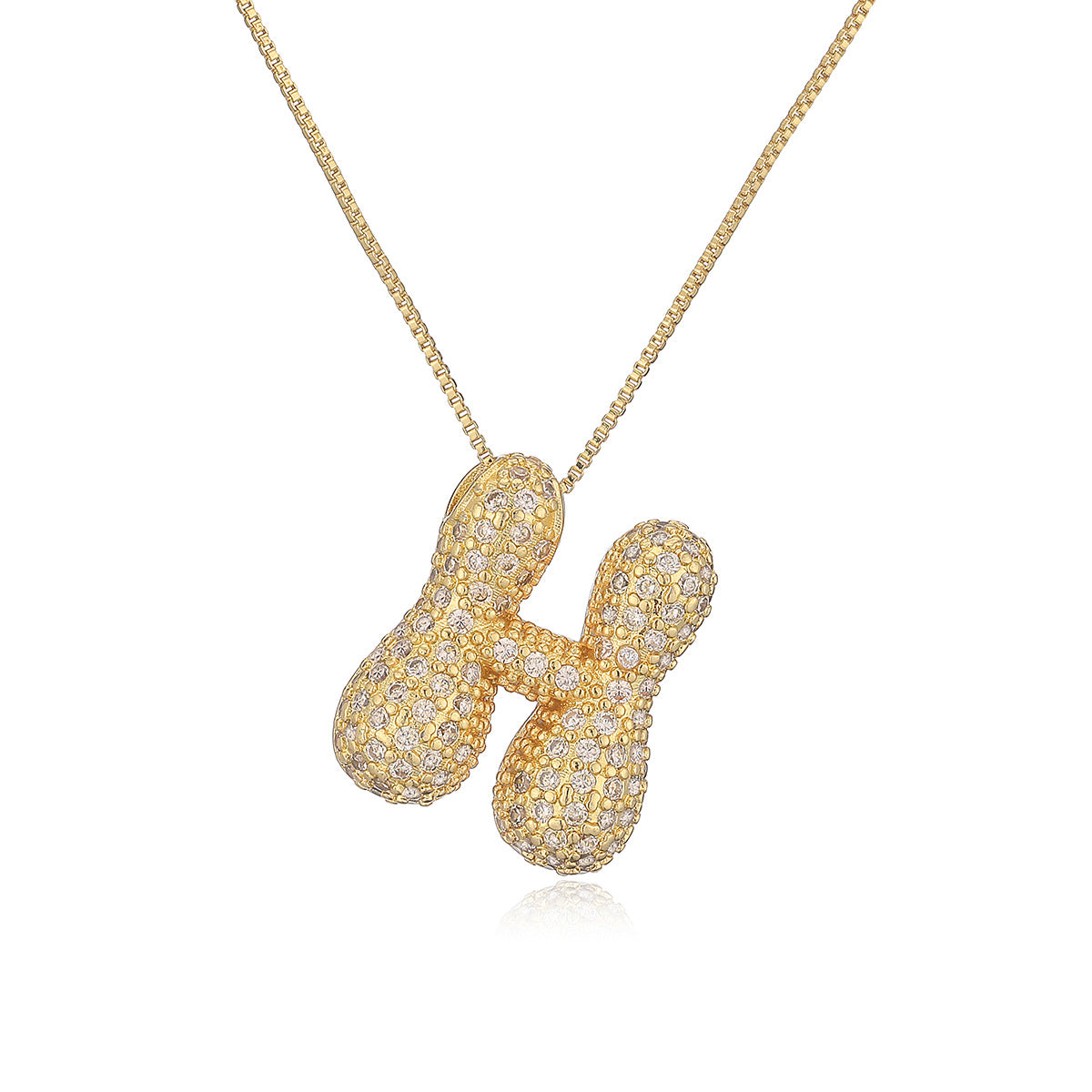 Collana a forma di lettera minimalista in rame placcato oro vero da donna