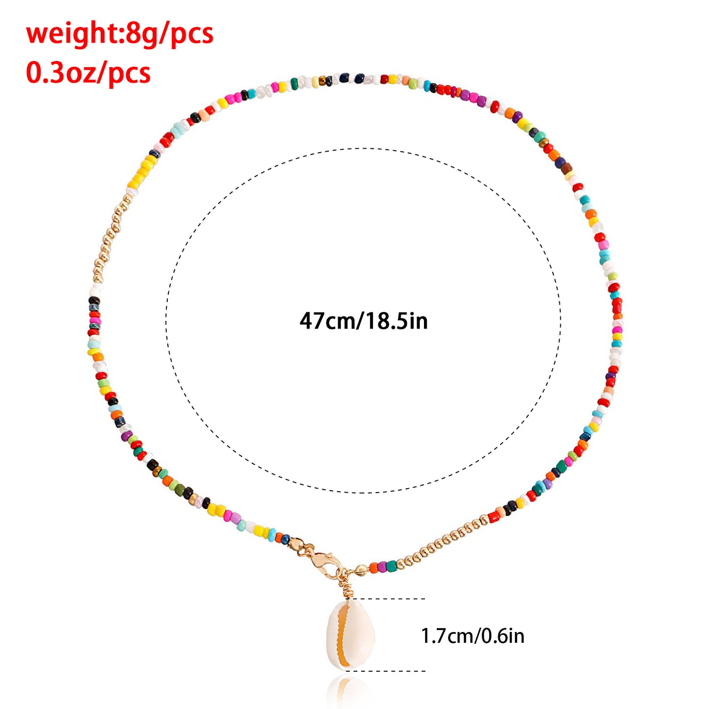 Bohemian Double-Layer Shell Pendant Necklace for Women with Geometric Design, Iron Alloy Chain, Electroplated Finish, Clavicle Length