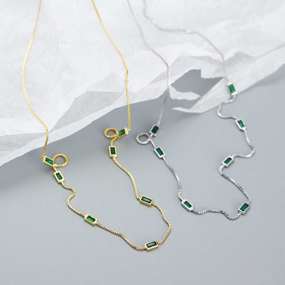 Minimalist Geometric Pendant Necklace for Women in 925 Sterling Silver with O-Chain