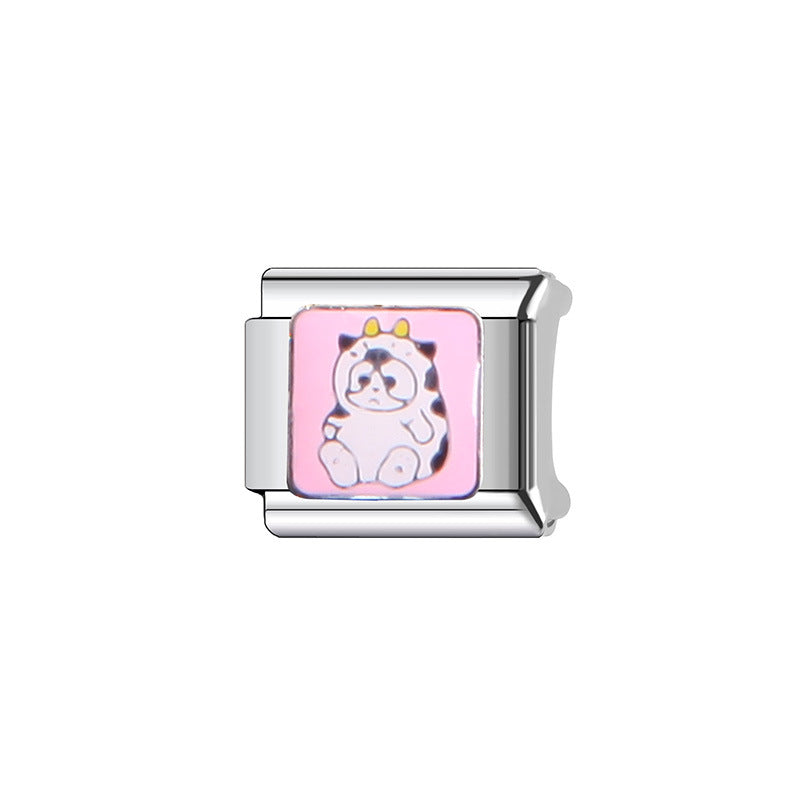 Sweet Cartoon Animal Stainless Steel Plated Charm Bar for Unisex
