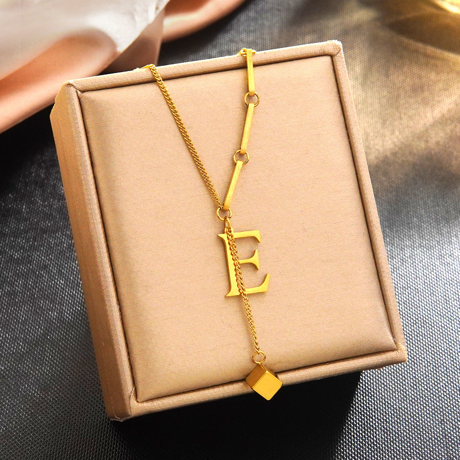 Minimalist Elegant 18K Gold Plated Stainless Steel Letter Bracelet