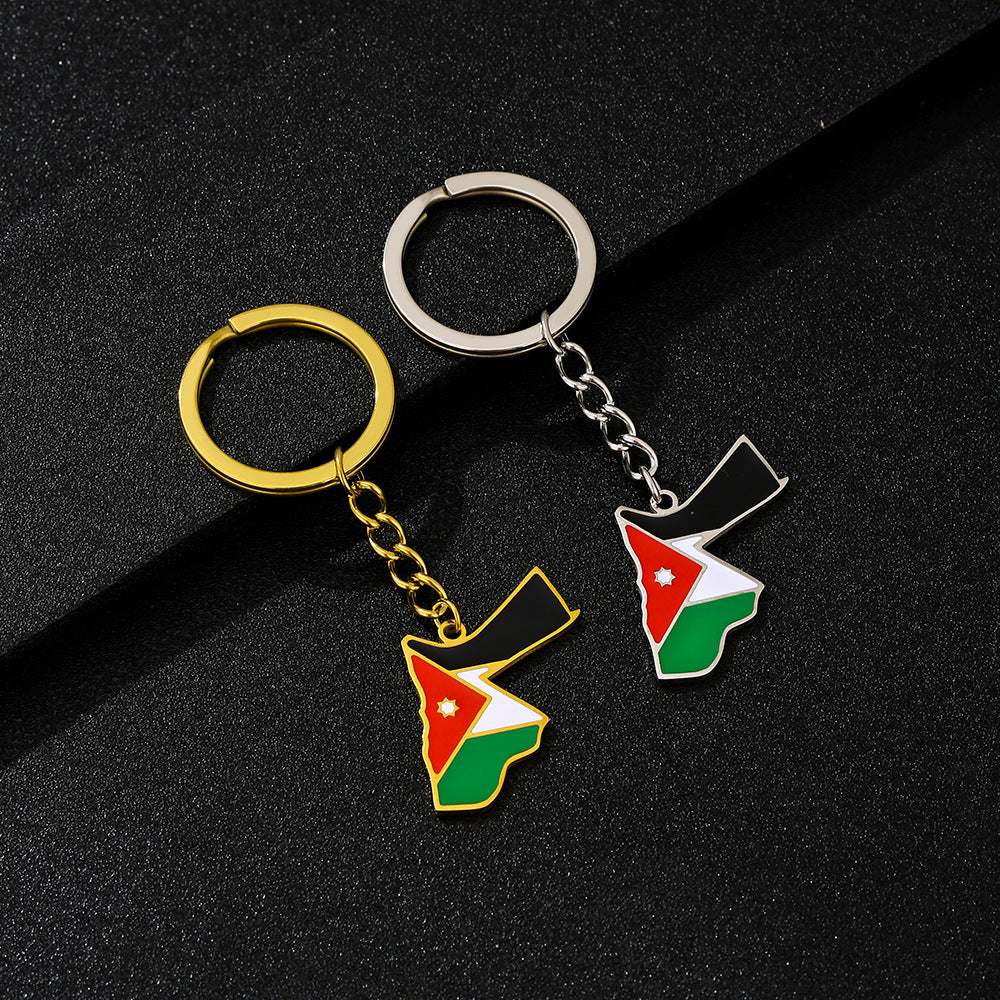 Portachiavi con ciondolo smaltato Jordan stile vintage per uomo e donna, accessorio in acciaio inossidabile di ispirazione etnica