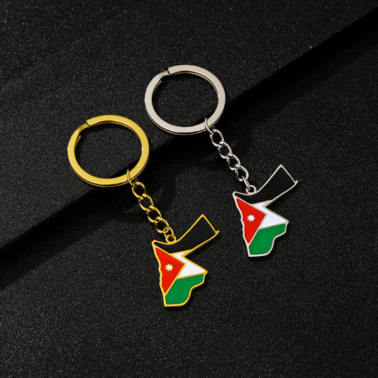 Llavero con colgante esmaltado estilo vintage Jordan para hombres y mujeres, accesorio de acero inoxidable de inspiración étnica