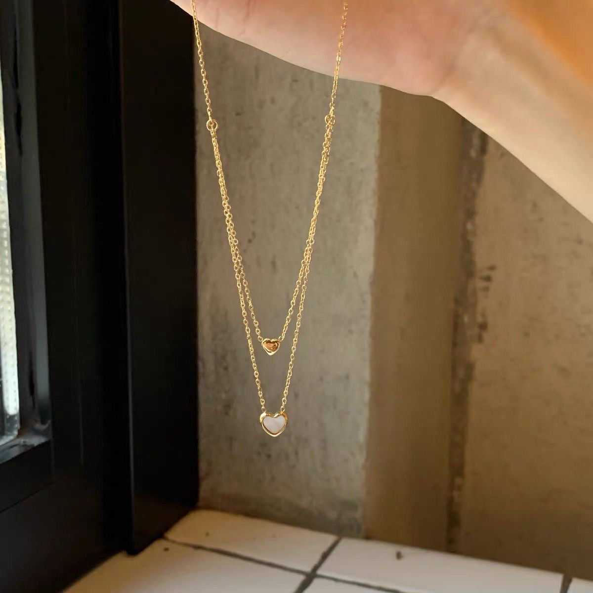 Minimalist Elegant Heart Titanium Steel Plated Necklace for Women