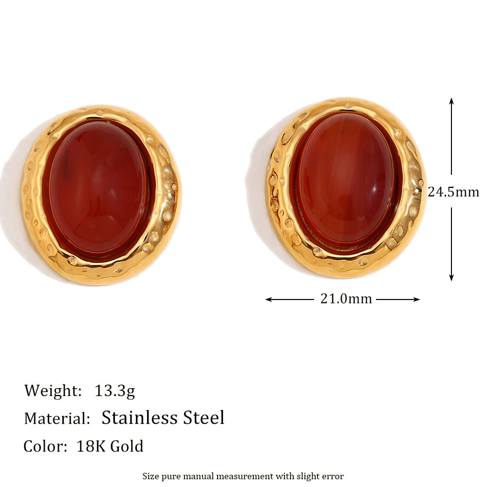 Orecchini a perno geometrici irregolari da donna in stile francese vintage, realizzati in acciaio inossidabile con placcatura in oro 18 carati