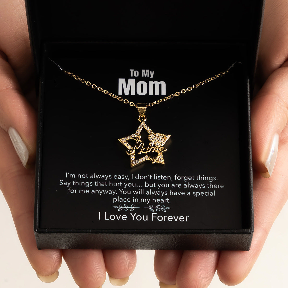 Collana Minimalista in Lega con Cuore e Stella Geometrica per Donne con Finitura Placcata Regalo per la Festa della Mamma
