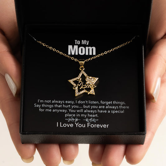Minimalist Heart Star Geometric Alloy Necklace for Women with Plated Finish Mother's Day Gift