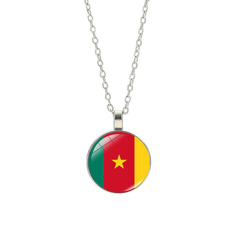 Sporty Geometric Alloy Plated Necklace with Crystal Pendant Unisex Cable Chain