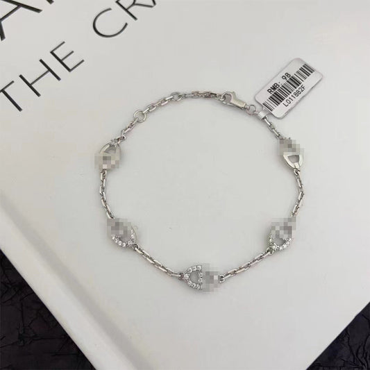Luxury Elegant Brass Inlaid Cubic Zirconia Bracelet for Women