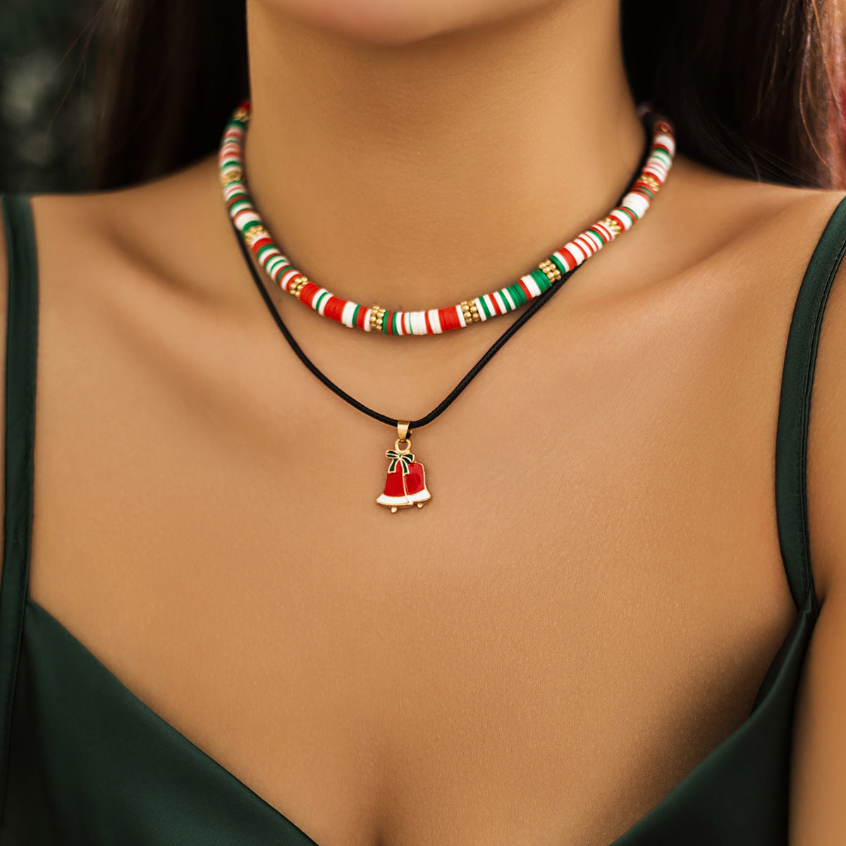 Fashion Crystal Bowknot Snowflake Reindeer Santa Claus Ball Chain Choker Necklace for Women Christmas Gift