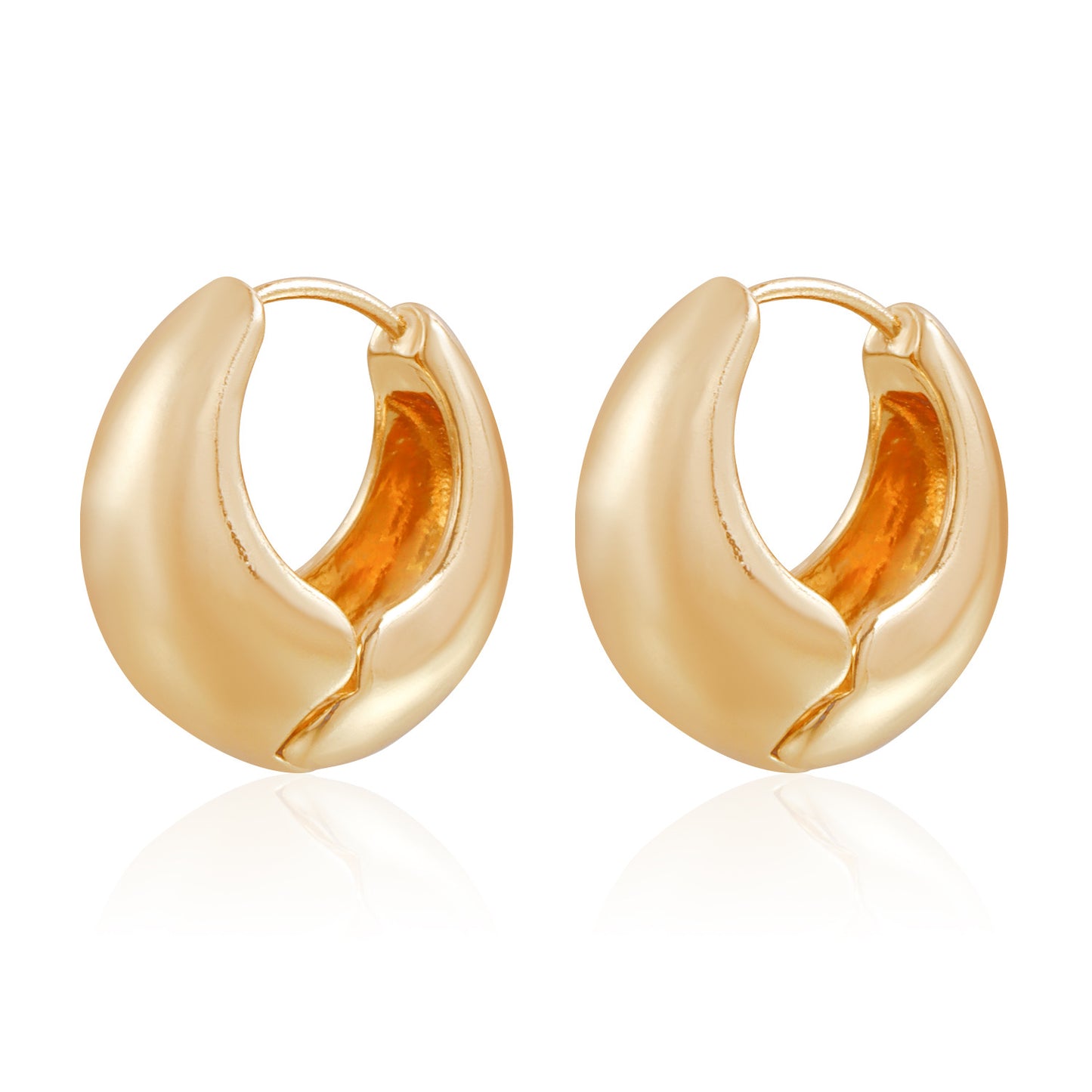 Minimalist Geometric Alloy Stud Earrings with Plated Finish for Women — Round Hexagonal Square Beveled Edges Design