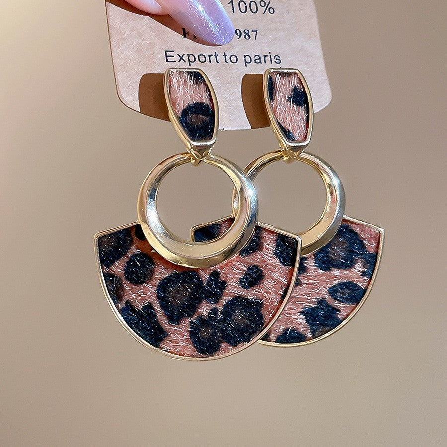 Orecchini pendenti in pelle geometrici minimalisti retrò con perni in argento sterling 925, finitura galvanizzata, da donna