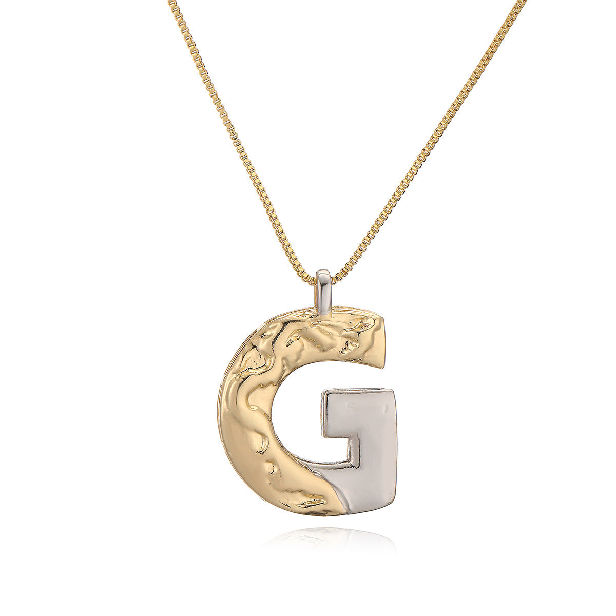 Collana con ciondolo a lettera in rame placcato oro geometrico minimalista da donna