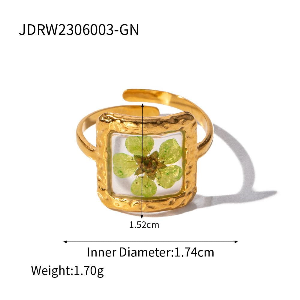 Elegant Floral Plant Stainless Steel and Titanium Steel Plated Jewelry Set for Women