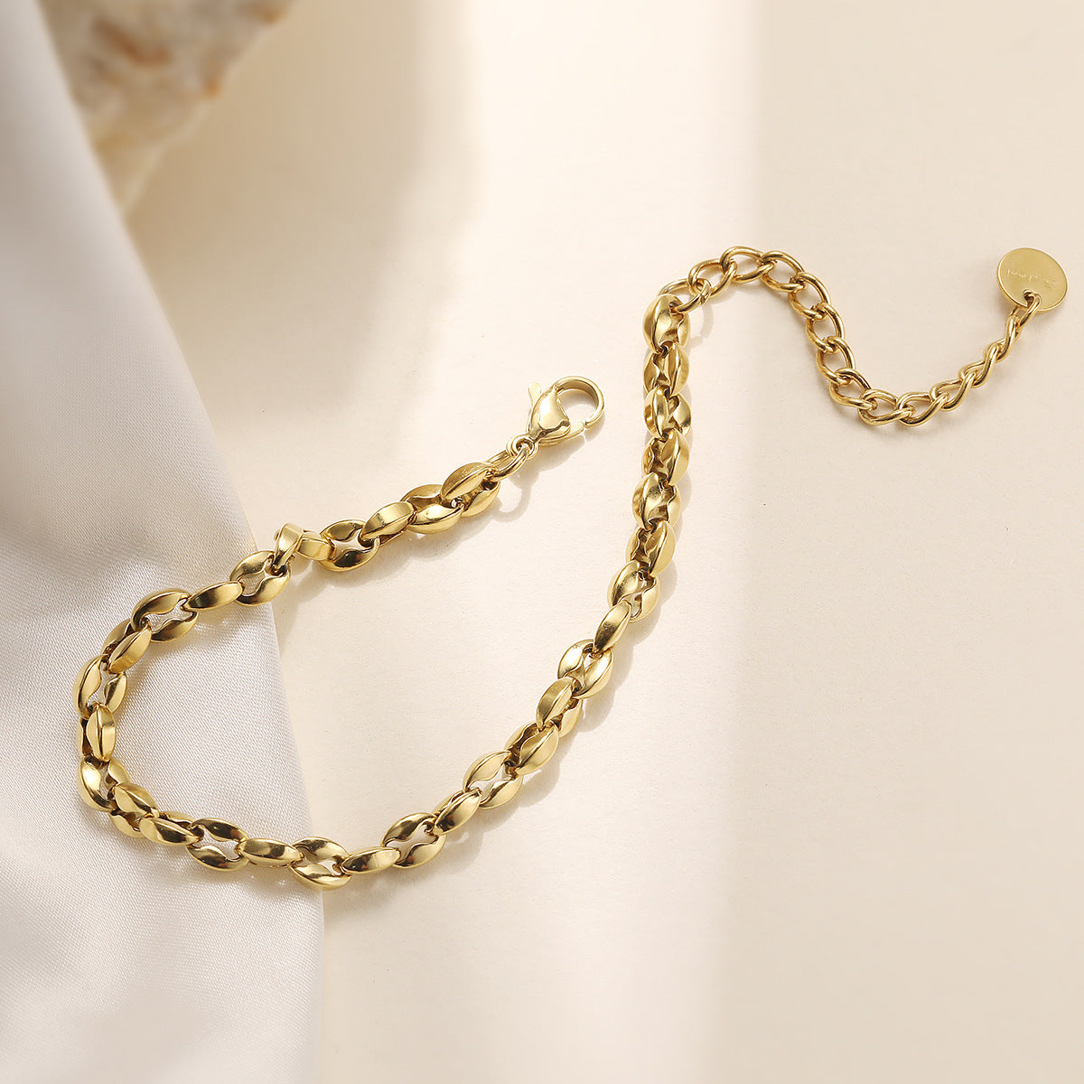 Geometric Gold Plated Stainless Steel Bracelet for Women