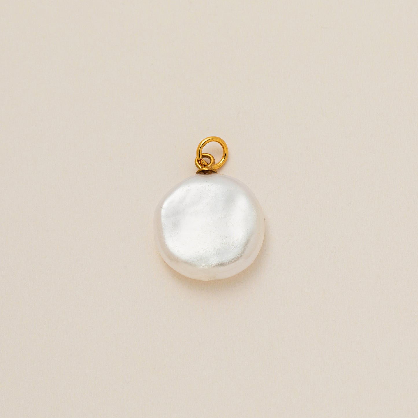 Minimalist Round Cross Brass Plated Necklace with Pearls