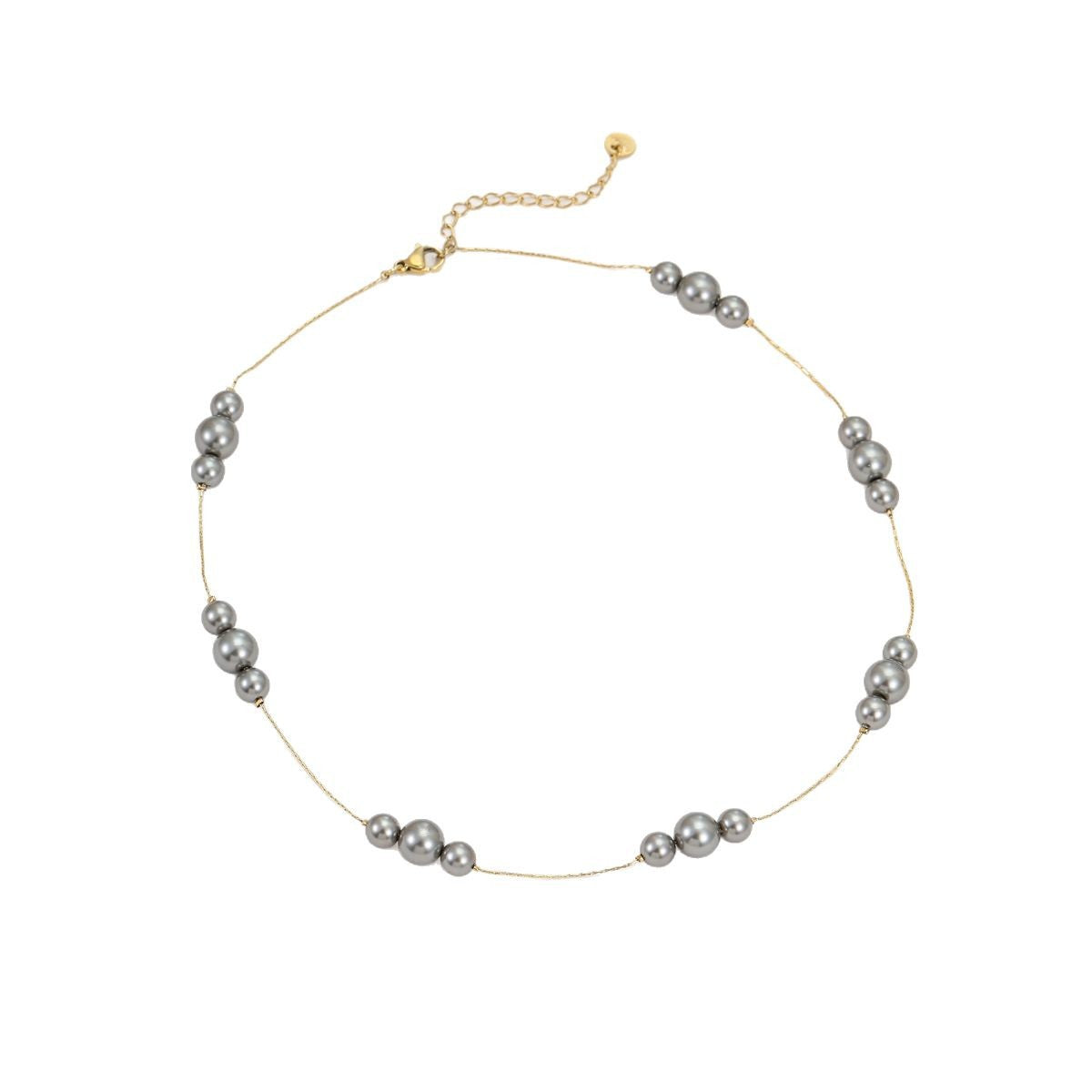 Collar minimalista geométrico de acero inoxidable chapado para mujer con longitud ajustable