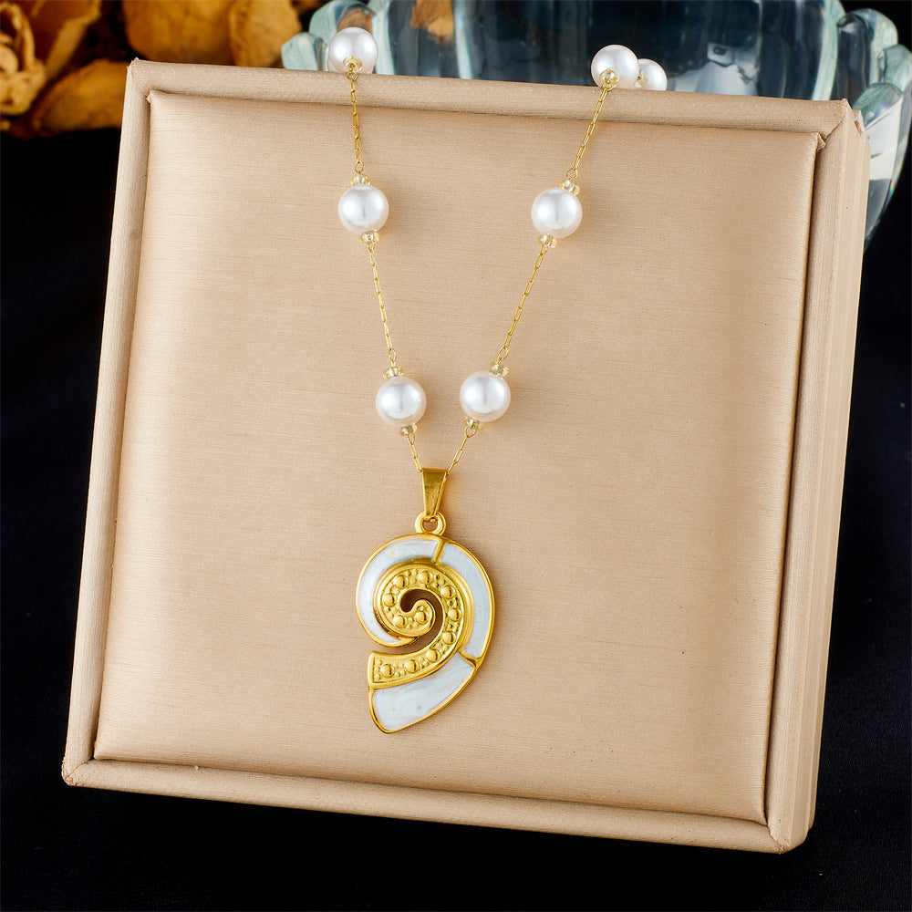 Chic Gold Plated Drip Oil Stainless Steel Starfish Butterfly Necklace
