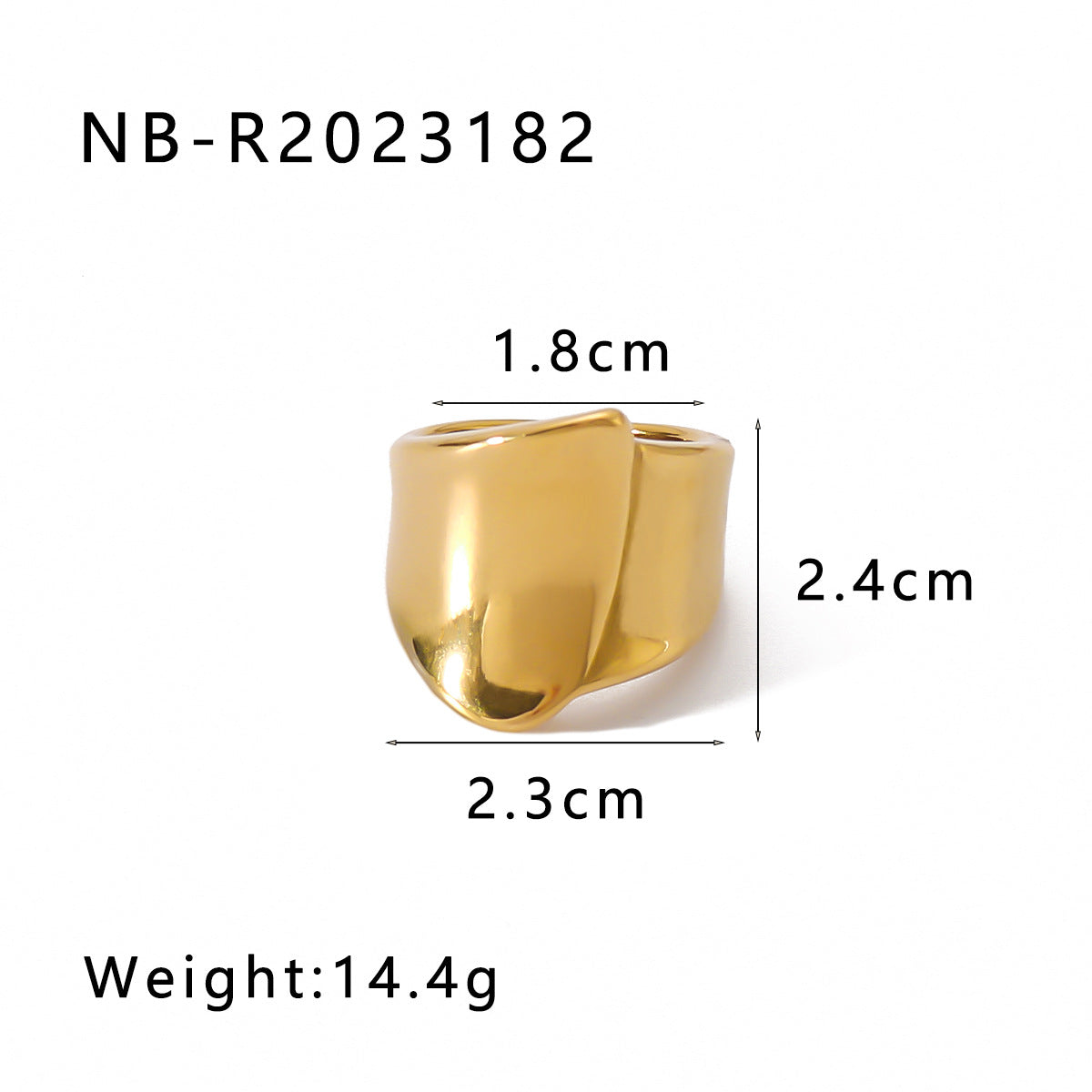Anello Minimalista Geometrico in Acciaio al Titanio con Placcatura in Oro 18K Impermeabile Lucido di Alta Qualità per Donna e Uomo