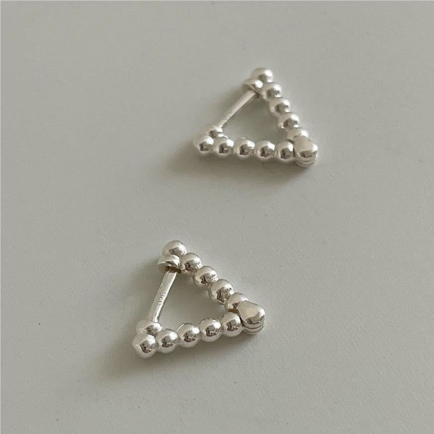 Minimalist Geometric Triangle Stud Earrings in 925 Sterling Silver with Gold Plating for Women