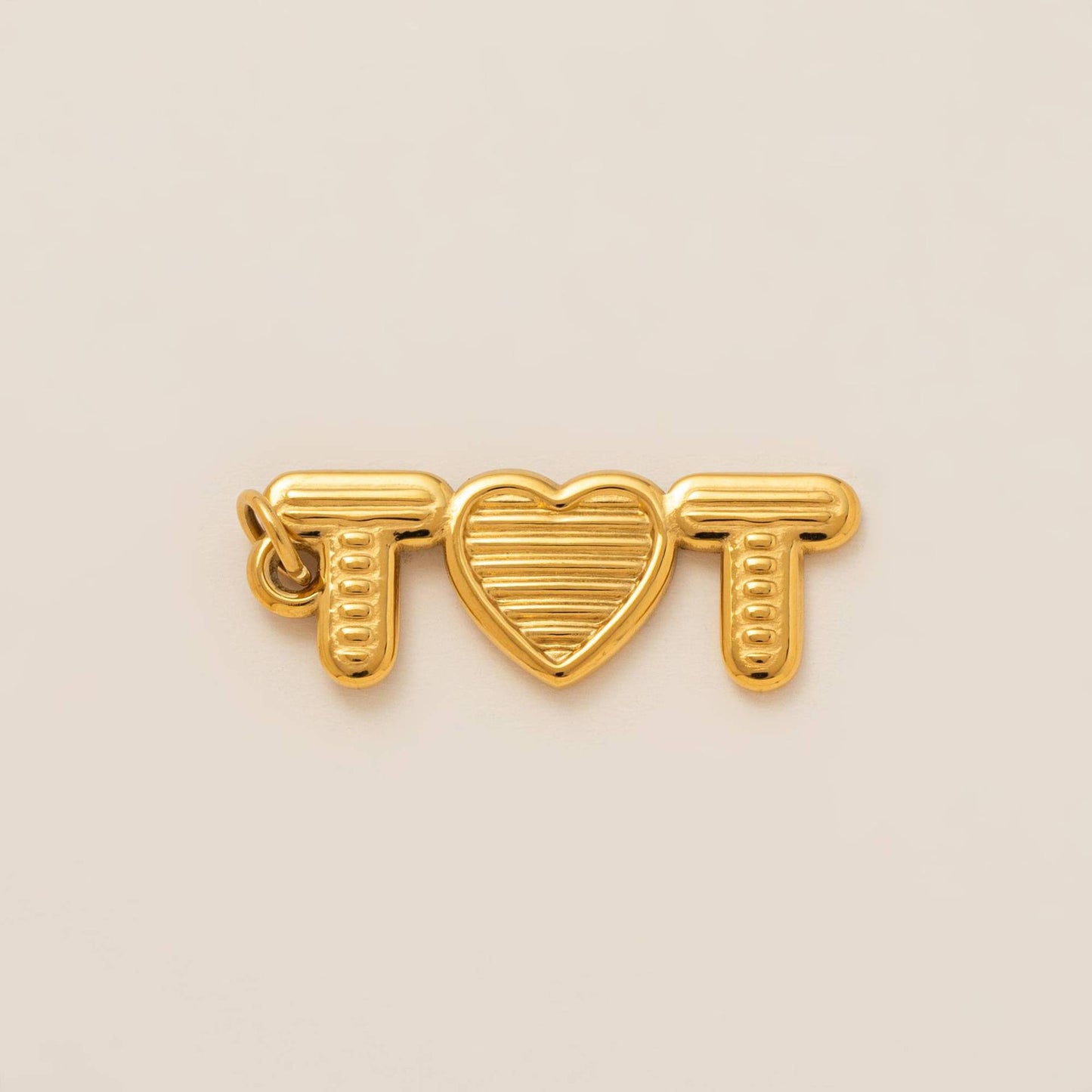 Vintage Plated Stainless Steel Heart Geometric Charm Bar