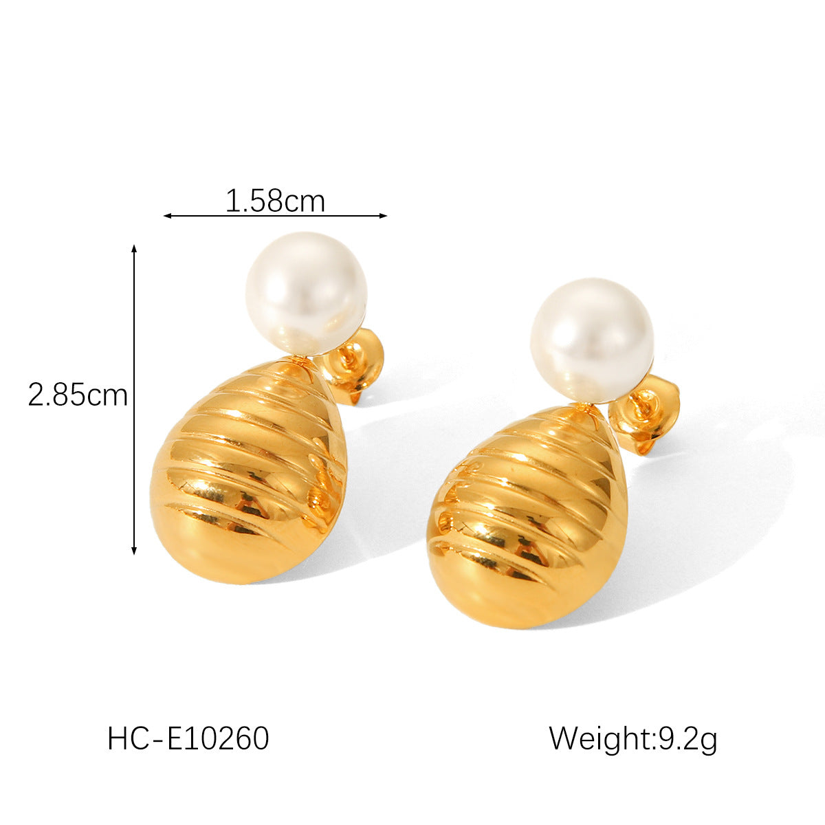 Elegant French-Inspired Pearl Stud Earrings for Women with Stainless Steel Posts and 18K Gold Plating