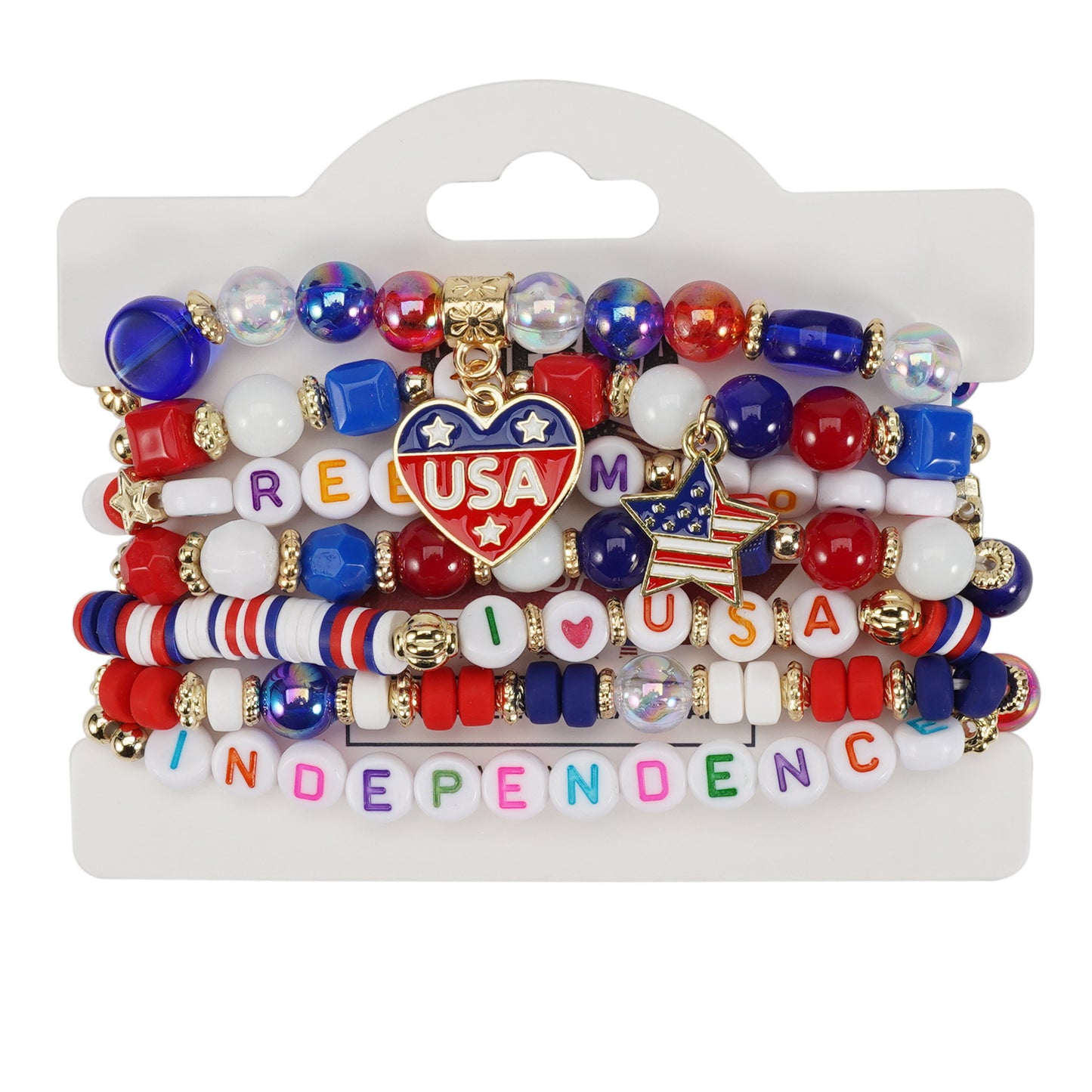 Geometric Resin Bracelet Unisex Patriotic Gift