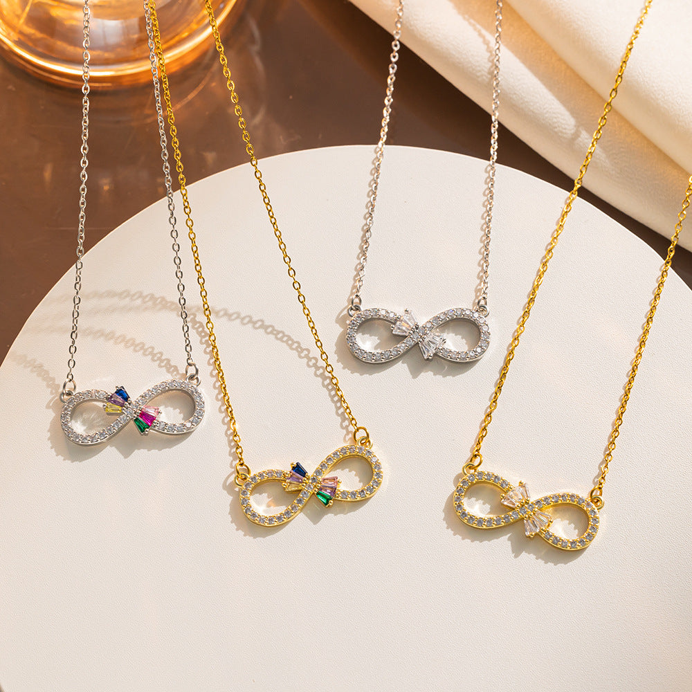 Collana da Donna Minimalista a Forma di Lettera in Acciaio al Titanio con Intarsio di Strass, Ciondolo alla Moda Placcato Ipoallergenico
