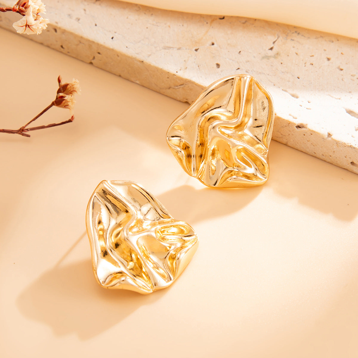Minimalist Geometric Teardrop Triangle Zinc Alloy Plated Earrings for Women