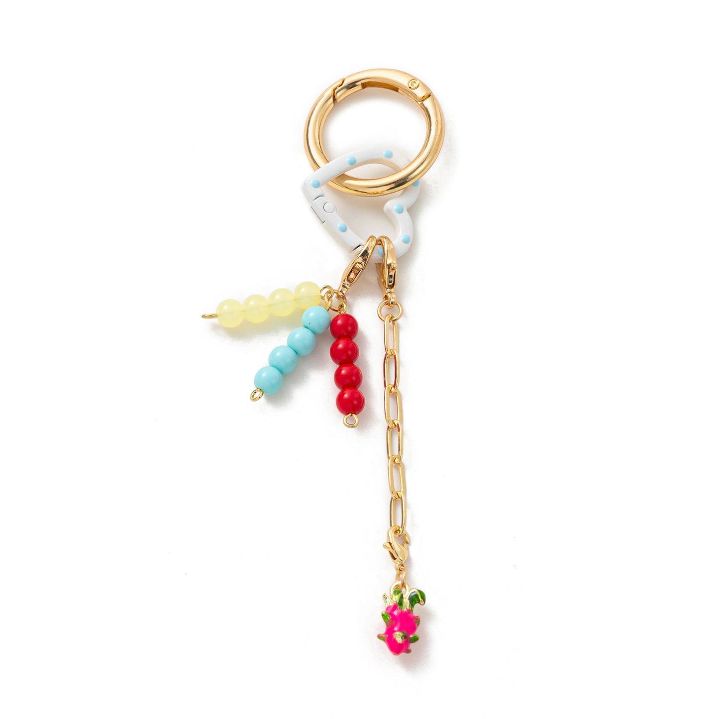 Sweet 18K Gold Plated Brass Floral DIY Charm Bar Bag Pendant Keychain