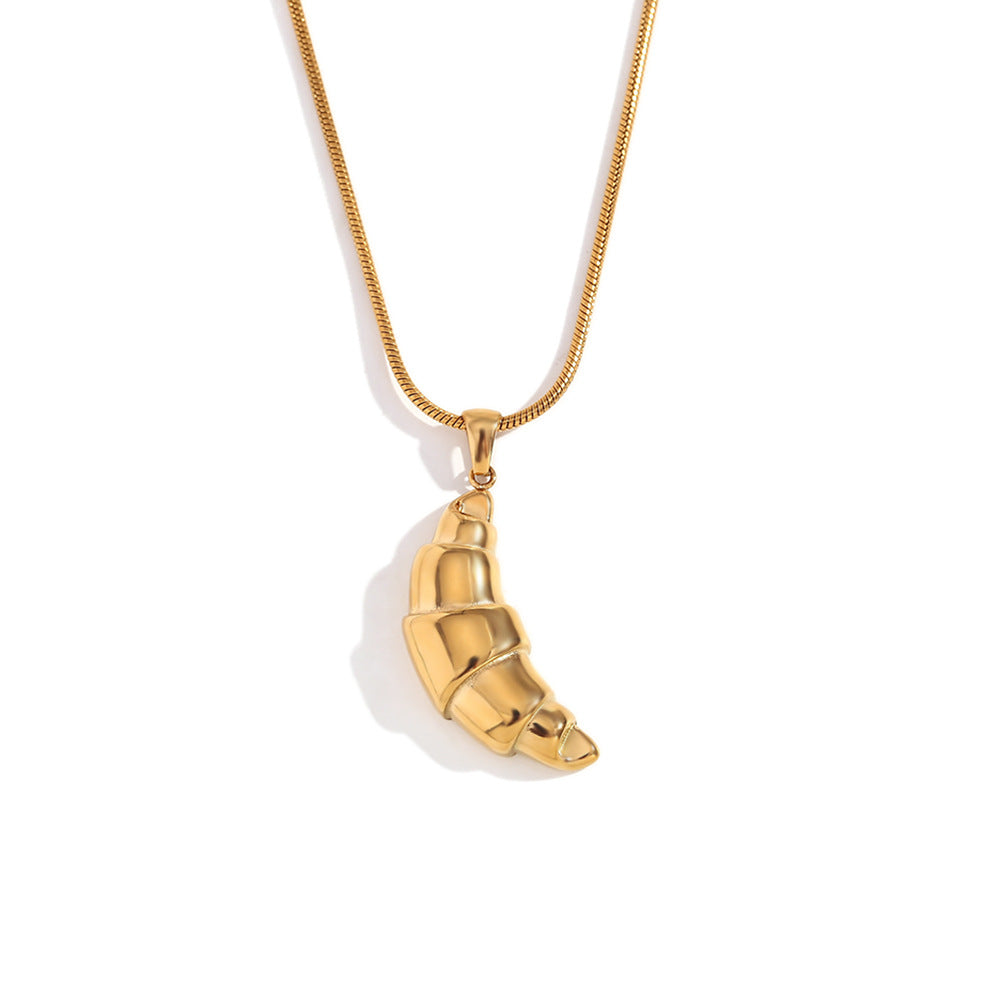 Collar con colgante geométrico de inspiración vintage para mujer, acero inoxidable con chapado en oro de 18 quilates y cadena de serpiente fina