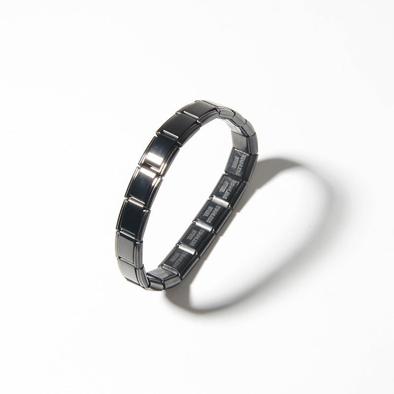 Minimalist Stainless Steel Plated Modular Link Bracelet DIY Charm Bar Unisex Gift