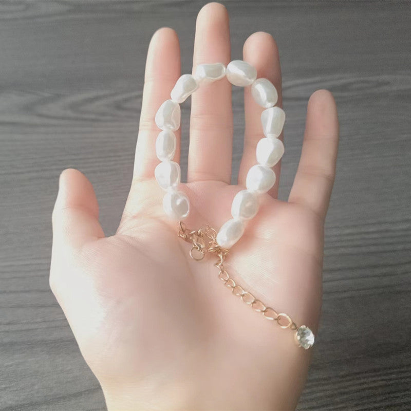 Minimalist Sweet Heart Shape Pearl Bracelet for Women