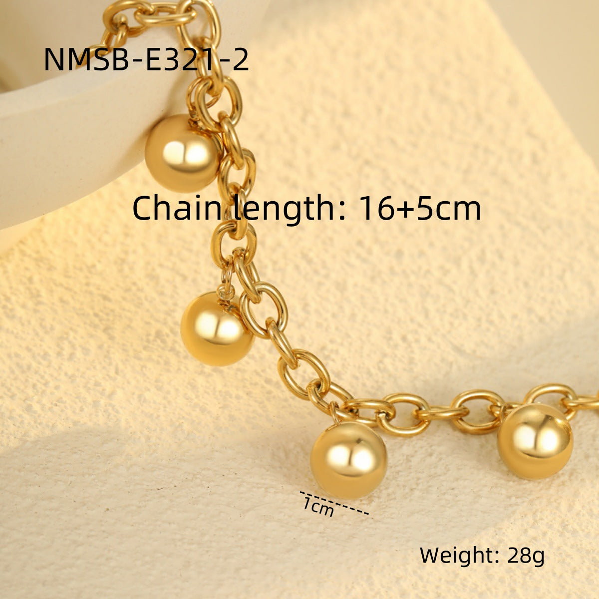 Fashionable Minimalist Heart-Shaped Stainless Steel Tassel Bracelet with Plated Finish and Small Round Pendant