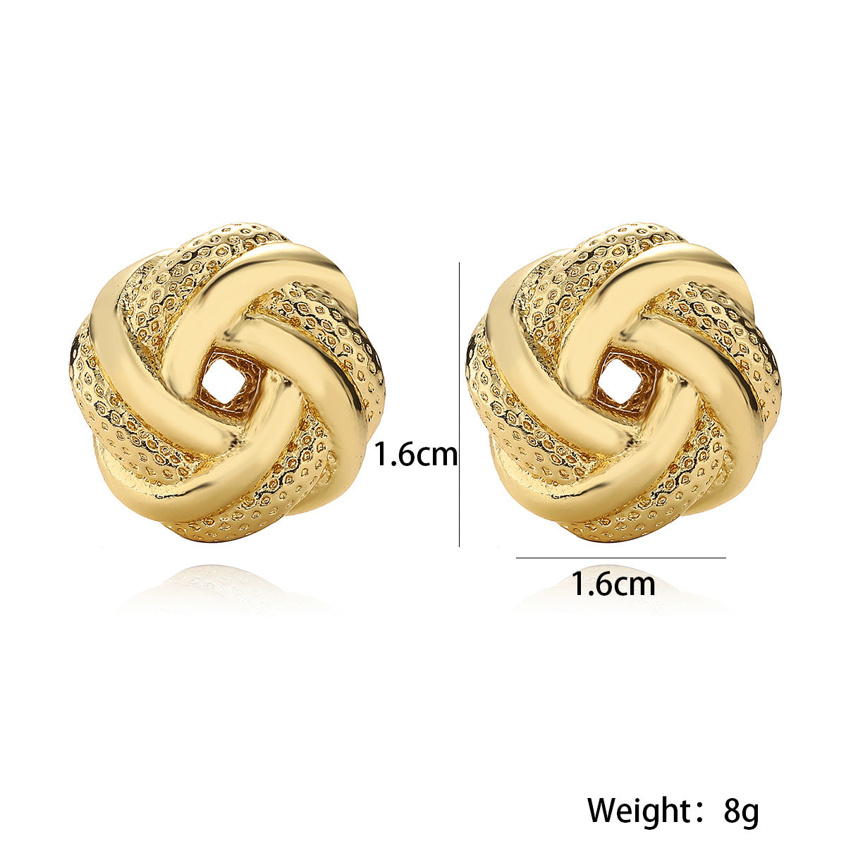 Orecchini a perno da donna in rame con placcatura in oro 18 carati, dal design minimalista, floreale e geometrico