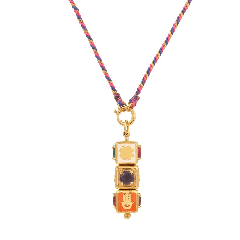 Minimalist Geometric Star-Eye Tarot Pendant Necklace in Gold-Plated Copper with Adjustable Chain