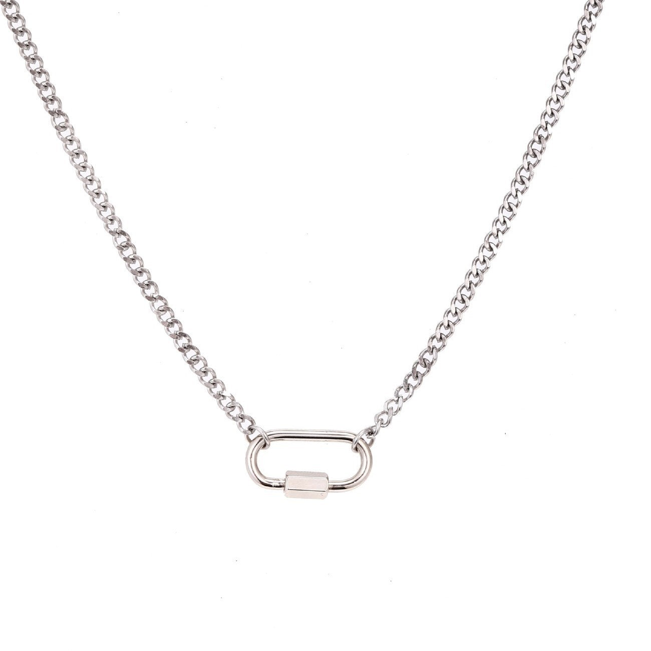 Barra a ciondolo geometrica minimalista placcata in oro 18 carati con intarsio in zirconi cubici in acciaio inossidabile per donna