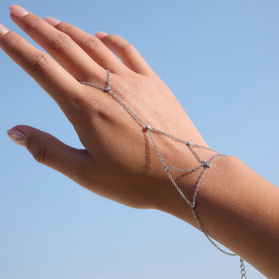 Minimalist Geometric Round Stainless Steel Plated Link Bracelet for Women