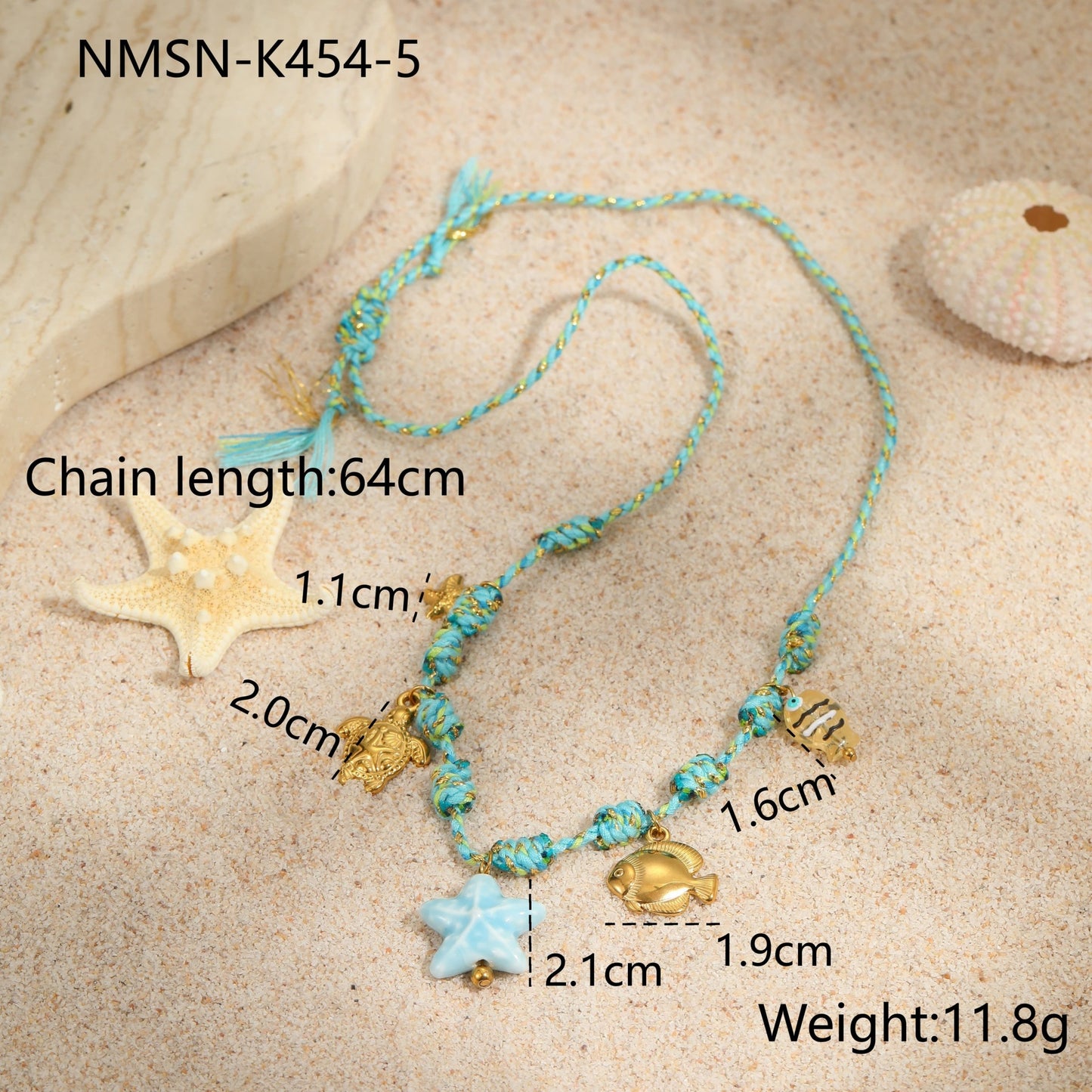 Elegante collana geometrica in acciaio inossidabile ispirata all'oceano con finitura placcata per donna