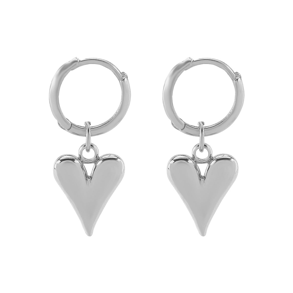 Collana con pendente in lega a forma di cuore, stile retrò minimalista, da donna, con finitura placcata e catena a serpente