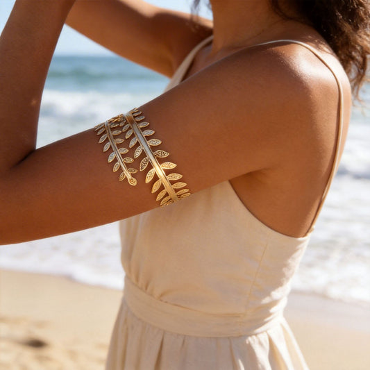 Punk Hip-hop Minimalist Leaf Wave Geometric Hollow Open Cuff Bracelet Alloy Plated for Women and Men