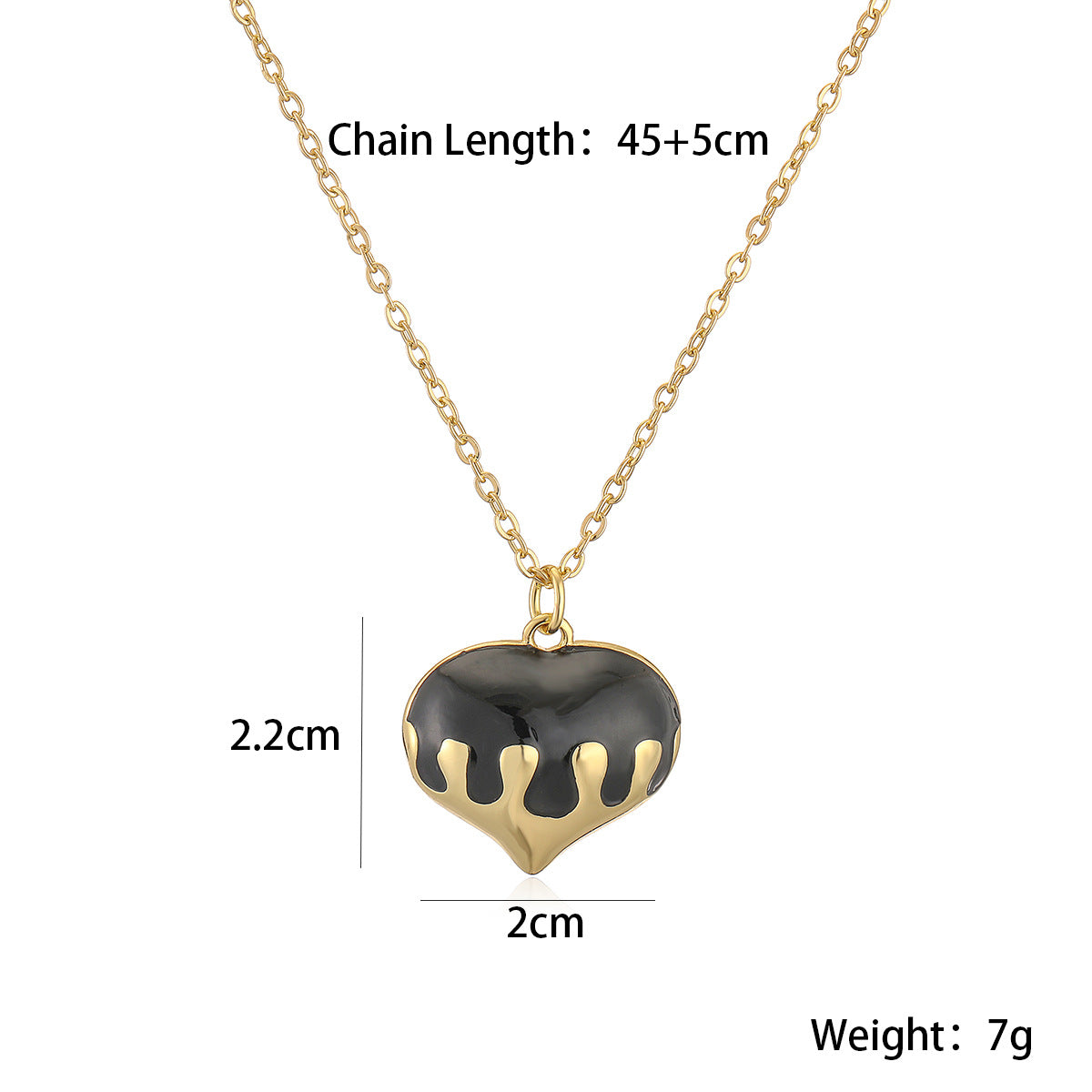 Collana con Ciondolo a Cuore Minimalista in Rame Smaltato Placcato Oro 18K da Donna