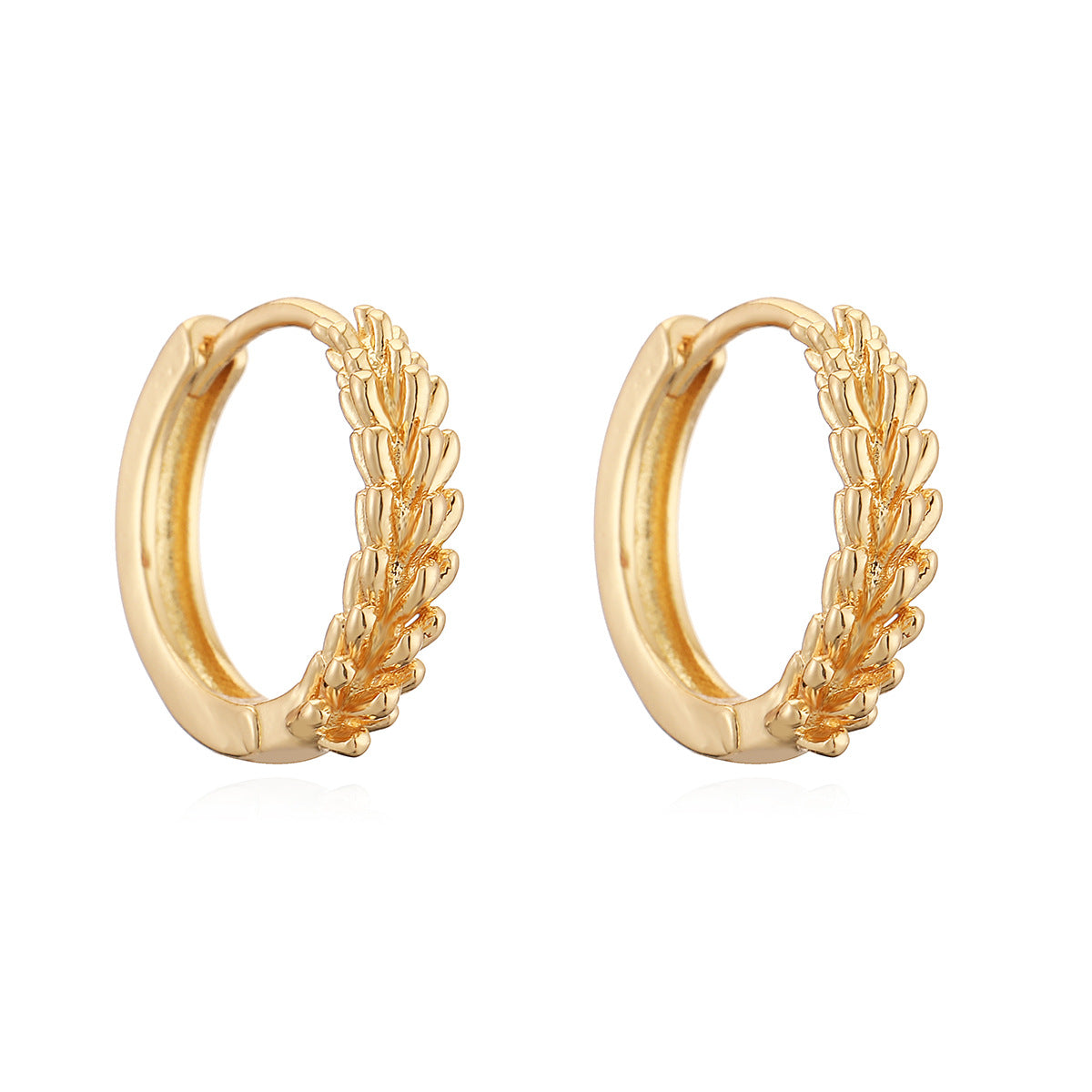 Minimalist Geometric Copper Gold-Plated Irregular Hoop Earrings for Women