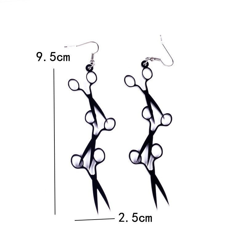 Pendientes de tijera acrílicos con diseño geométrico de estilo gótico para mujer con diseño minimalista atrevido