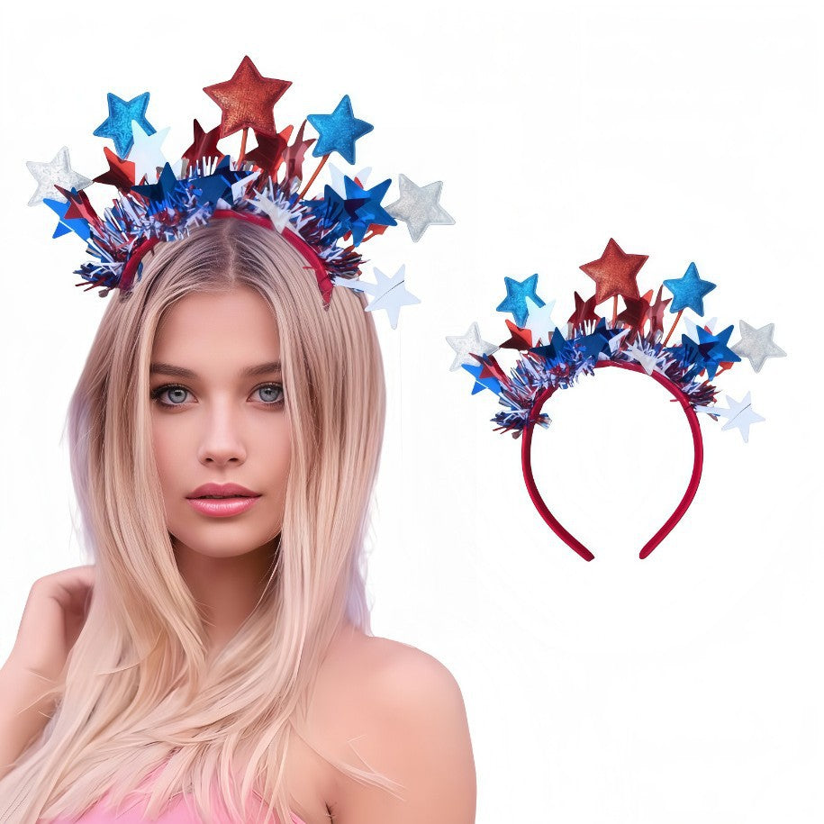 Fascia per capelli in tessuto a forma di stella per decorazioni per feste o festival unisex