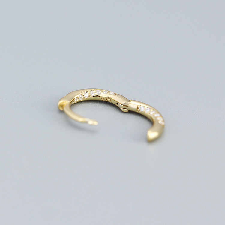 Orecchini a perno geometrici minimalisti in argento sterling 925 con design a spirale