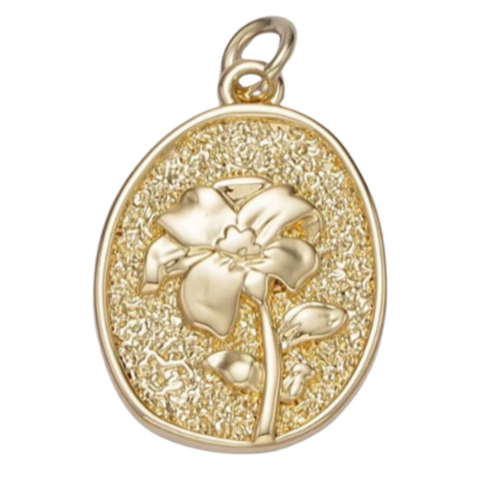 Vintage Cartoon Animal Brass 18K Gold Plated Drip Oil Pendant Charm Bar
