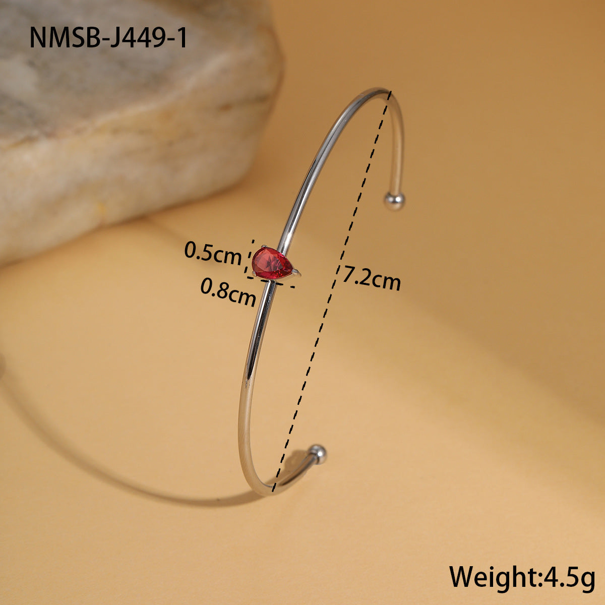 Bracciale alla moda geometrico in acciaio al titanio con intarsio di zirconi colorati da donna, gioiello anallergico placcato a mano