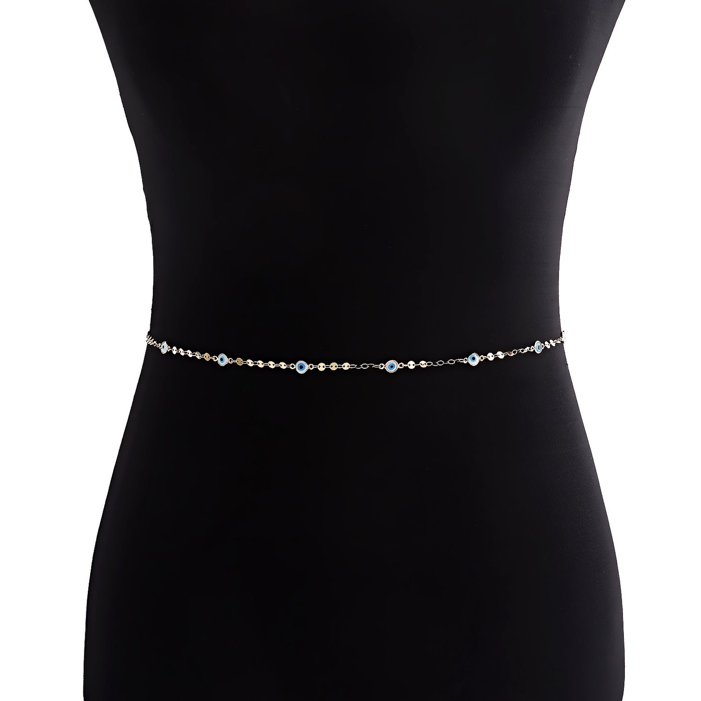 Minimalist Punk Geometric Round Evil Eye Waist Chain for Women